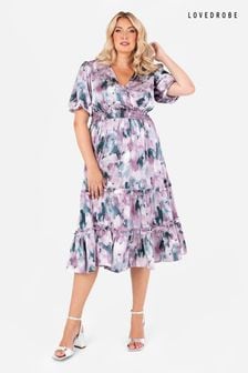 Lovedrobe Shirring Waist Puff Sleeve Midi Dress (AA7485) | $101