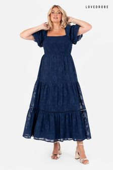 Lovedrobe Burnout Puff Sleeve Maxi Dress (AA7519) | 346 QAR