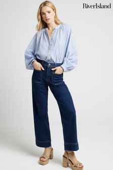 River Island Mid Rise Crop Wide Leg Jeans (AA8417) | 31 540 тг