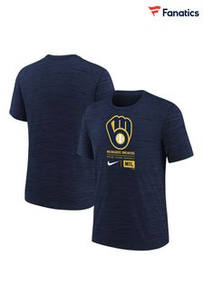 Fanatics Blue MLB Milwaukee Brewers Large Logo Velocity T-Shirt (AA8701) | €35