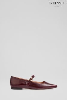 LK Bennett Red Willow Bordeaux Mary Jane Flats (AA8760) | $392