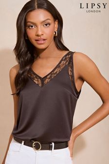 Lipsy Blue Print Petite V Neck Cami Vest Top (AA8794) | $39