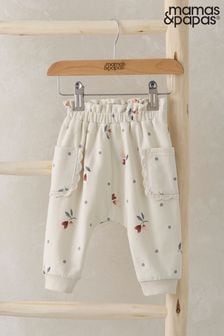 Mamas & Papas Floral Heart Print Brown Joggers (AA8930) | DKK140