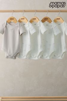 Mamas & Papas Stork White Bodysuits 5 Pack (AA9453) | ￥3,550