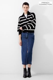 French Connection Vhari Half Knit Black Jumper (AA9689) | €94