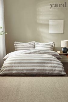 Yard Cashew Leyburn Stripe 100% Tumbled Cotton Duvet Set (AA9957) | $33 - $72