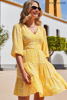 Casual yellow dresses store
