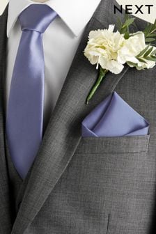 Lilac Purple Slim Silk Wedding Tie And Pocket Square Set (AAU592) | €8