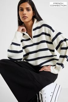 French Connection White Half Knit Vhari Jumper (AB1094) | $111