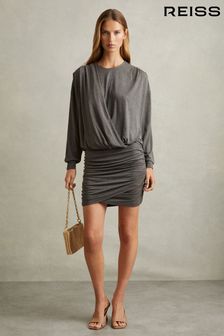Women s Ruched Smart Casual Plain 3 4 Sleeve Dresses Next Luxembourg