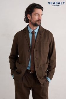 Seasalt Cornwall Brown Mens Tollgate Linen/Cotton Blend Jacket (AB2246) | $231