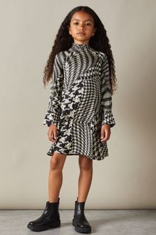 Reiss Ester Dogtooth Flared Hem Dress (AB2429) | €88