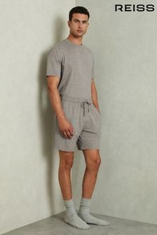 Reiss Grey Melange Denver Drawstring Waist Jersey Shorts (AB2475) | $103