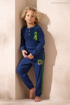 Angel & Rocket Blue Minecraft Henley Plack Rib Pyjamas Set (AB2609) | HK$247 - HK$288