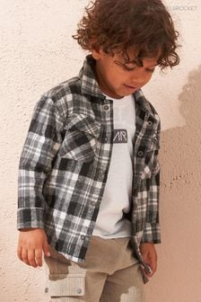 Angel & Rocket Blue Brushed Check Overshirt (AB2644) | SGD 39 - SGD 43