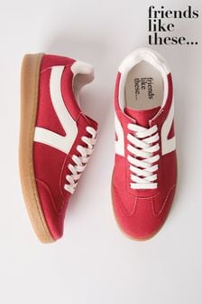 Friends Like These Red Lace Up Retro Sports Trainers (AB2820) | $92