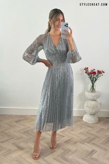 Women s Silver Pleated Dresses Next Luxembourg