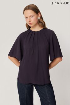 Jigsaw Purple Textured Pleat Detail Top (AB3421) | HK$1,131