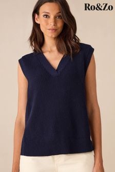 Ro&Zo Stripe Side Zip Knitted Vest (AB3434) | LEI 412