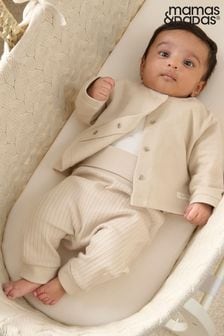 Mamas & Papas 100% Cotton Duckling Brown Jersey Jacket Bodysuit And Leggings Set (AB3489) | $50