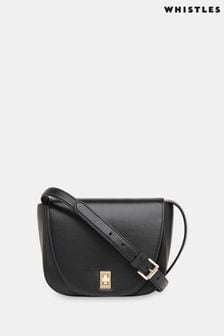 Whistles Carlota Turnlock Satchel Black Bag (AB3630) | $255