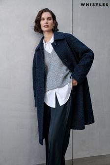 Whistles Blue Romy Boucle Coat (AB3965) | €443