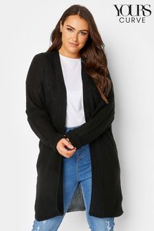 Yours Curve Black Pointelle Cardigan (AB4011) | OMR14