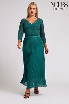 Yours Curve London Wrap Lace Pleated Maxi Dress (AB4031) | ‏453 ‏₪