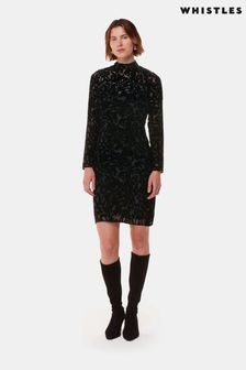 Whistles Black Hot Fix Floral Velvet Dress (AB4315) | €204