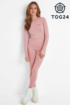 Tog 24 Baby Pink Snowdon Thermal Zip Neck T-Shirt (AB4547) | $55