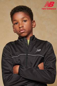 New Balance Black Boys Double Knit Zipped Track Jacket (AB5514) | $103 - $123