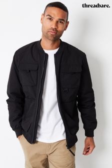 Threadbare Black Showerproof Utility Bomber Jacket (AB5620) | $94