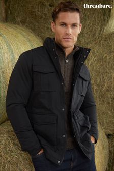 Men s Threadbare Black Short Casual Coats Next Oman