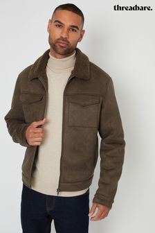 Men s Borg Casual Suede Coatsandjackets Next Oman