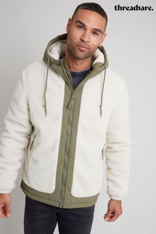 Threadbare White Borg Hooded Jacket (AB5691) | $76