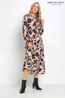 Long Tall Sally Natural Long Sleeve Midi Dress (AB5732) | €52