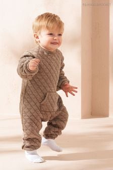 Angel & Rocket Natural Bear Quilted Washed Playsuit (AB6087) | kr510