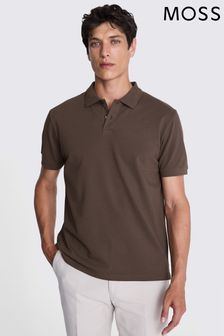 MOSS Brown Pique Polo Shirt (AB6352) | ₪ 151