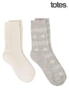 Totes Cream Ladies Cashmere Blend Ankle Socks 2 Pack (AB6393) | $34