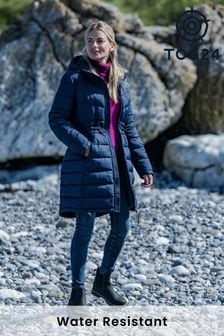 Womens navy puffer coat new arrivals