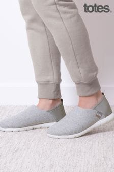 Totes Grey Ladies Isotoner Felt Isoflex Slippers (AB7410) | $69