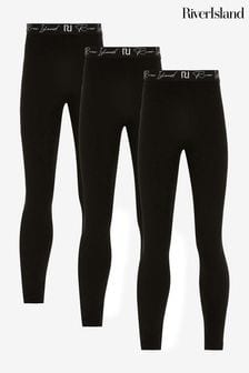 River Island Girls Logo Waistband Leggings 3 Pack (AB7469) | ￥4,730