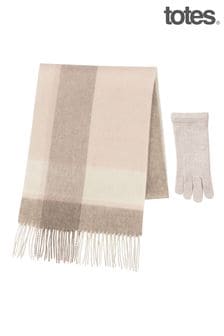 Totes Cream Ladies Cashmere Blend Scarf & Glove Set (AB7794) | $86