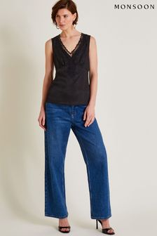 Monsoon Carly Satin Lace Vest (AB8809) | ￥9,670