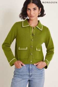 Monsoon Green Nicki Collar Knit Jacket (AB8816) | €95