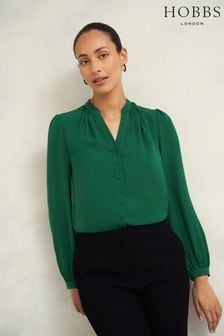 Hobbs Green Peony Blouse (AB9163) | ₪ 448