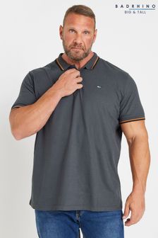 BadRhino Big & Tall Grey Tipped Polo Shirt (AB9178) | €34