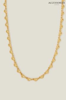 Accessorize Plated 14ct Flower Link Necklace (AB9376) | €27