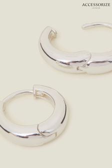 Accessorize Tone Sterling Chunky Huggie Hoops Earrings (AB9387) | 106 د.إ