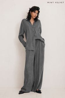 Mint Velvet Grey Drawstring Wide Trousers (AC1037) | 625 zł